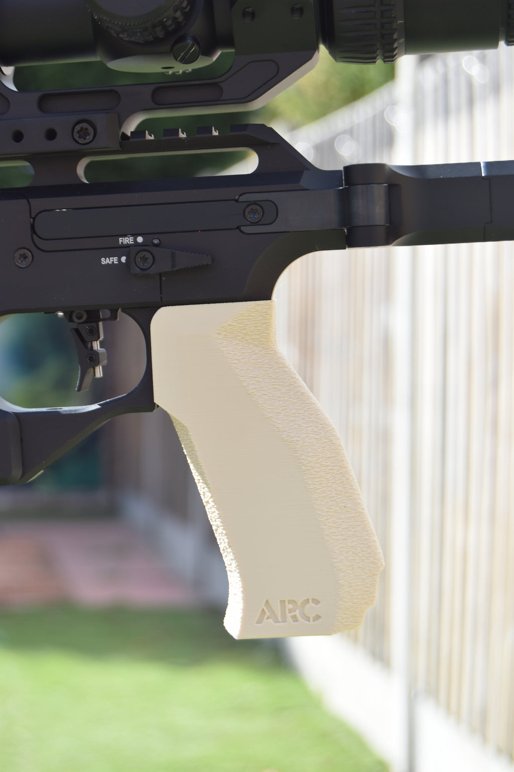 ARC Low Poly AR Grip with textured palm and finger grip
