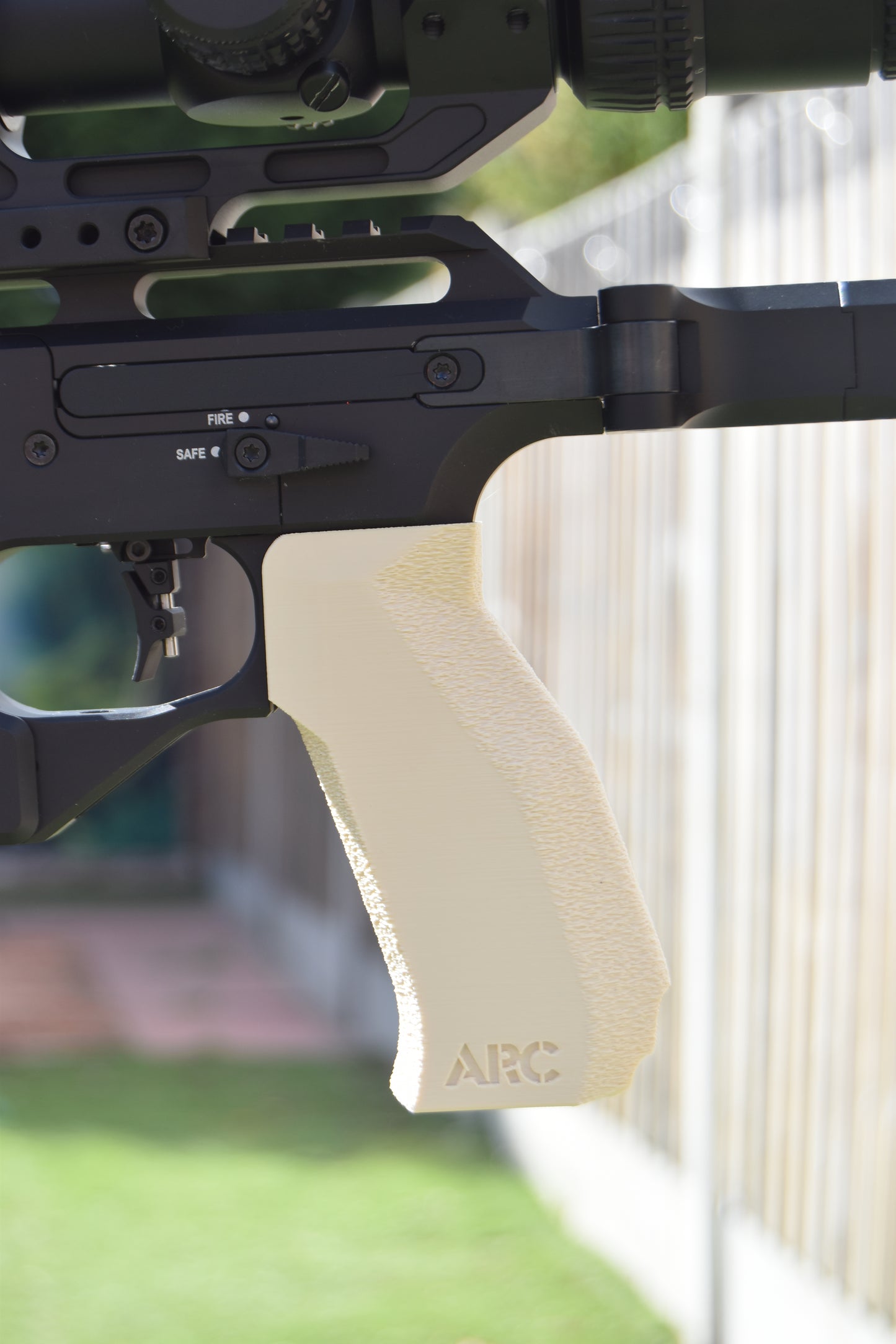 ARC Low Poly AR Grip with textured palm and finger grip