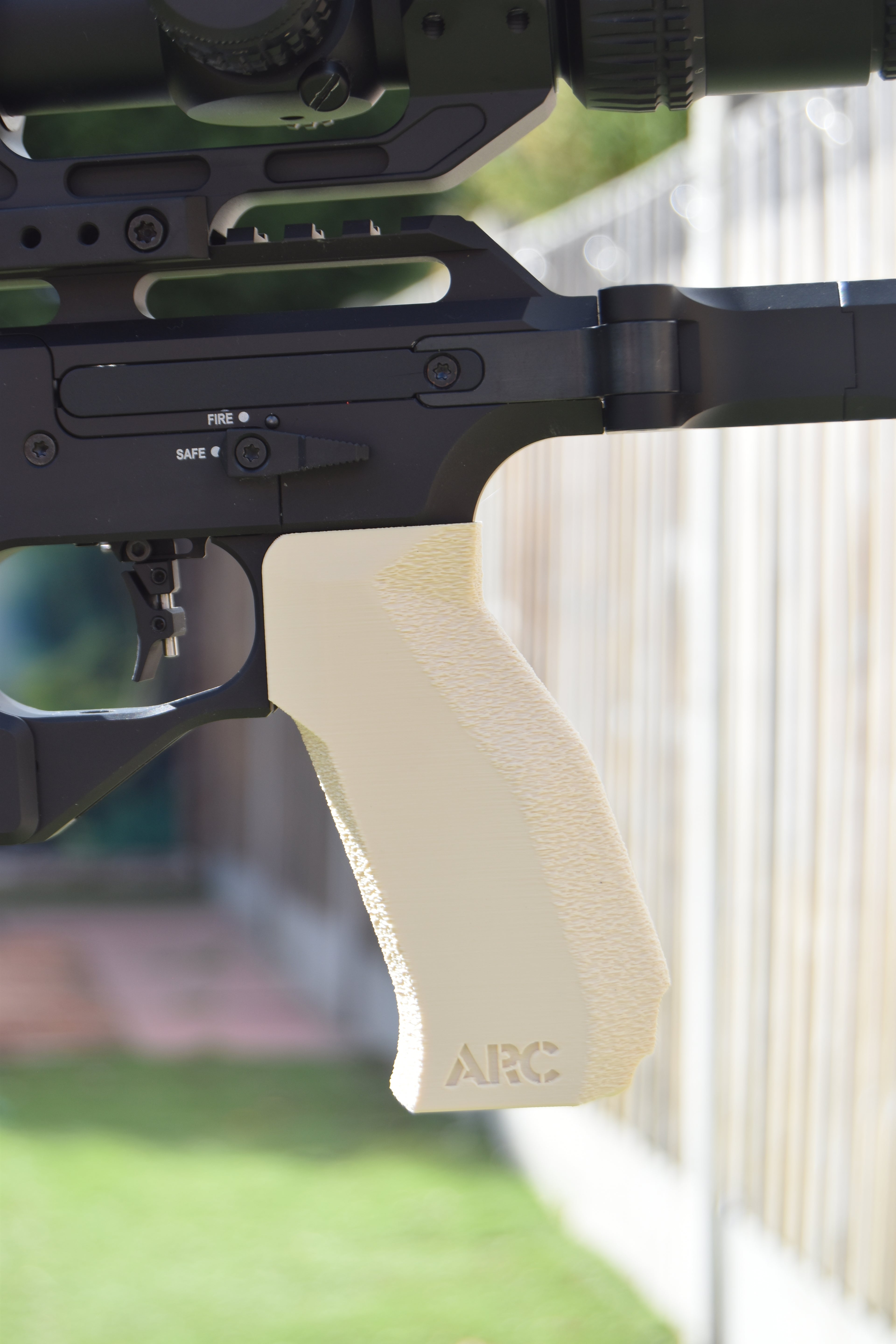 ARC Low Poly AR Grip with textured palm and finger grip