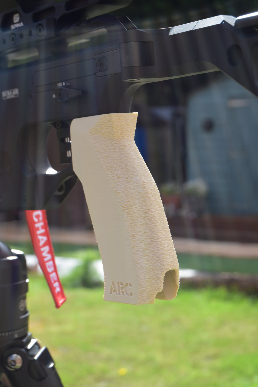 ARC Low Poly AR Grip with textured palm and finger grip