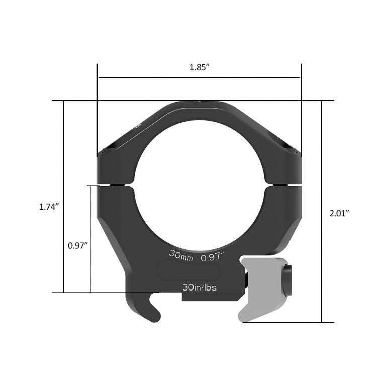 Arken Optics Halo Ti 30mm Picatinny Rifle Scope Rings - 0.97'' / Low