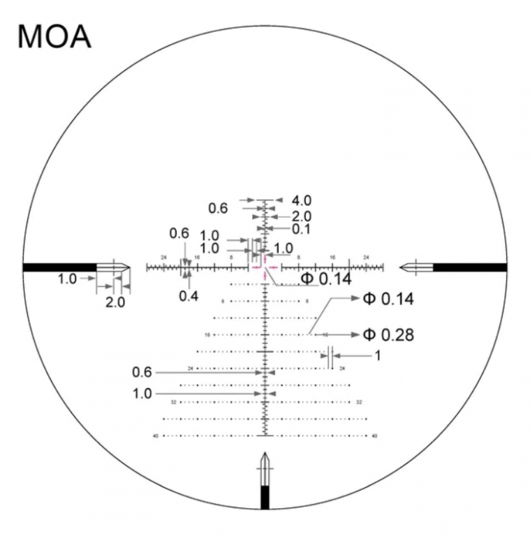 Arken Optics EPL4 6-24x50 FFP VPR MOA Illuminated Rifle Scope